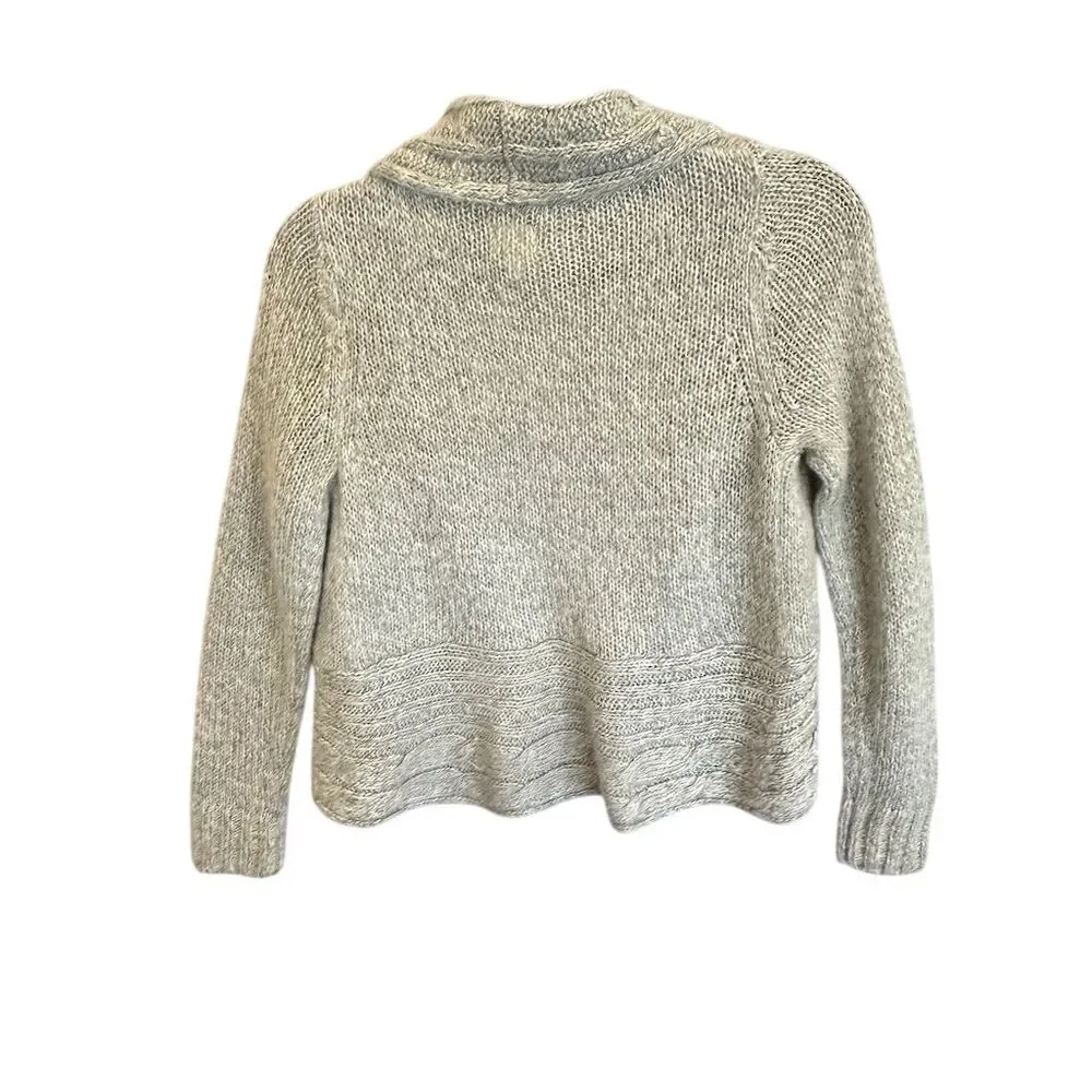 Mudd Women's Gray Open Front‎ Cardigan Shawl Collar Sweater Size M